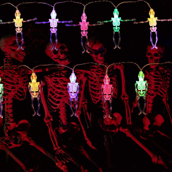 Hängande dödskalleljus Skelett Dödskalle String Lights Halloween Dekor