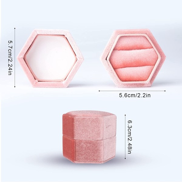 Bryllupsringboks, Corduroy Hexagonal Ringboks 2 Spor Ringboks w