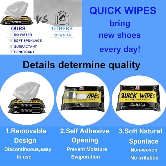 3PCS Quick Sneaker Shoe Cleaning Wipes Quick And Easy Strong Det