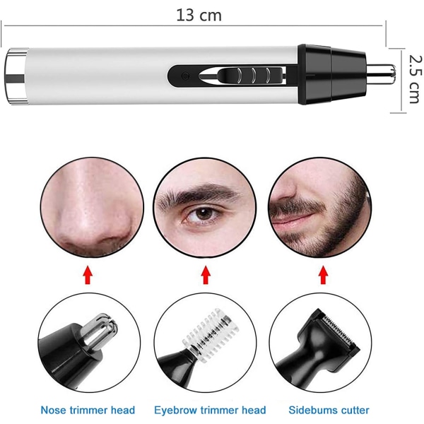 4 i 1 USB-laddningsbar elektrisk näsa och öronhårstrimmer, smärtfri