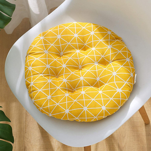 (Yellow)Set of 4 Chair Cushions Chair Pads Chair Cushion for Pati