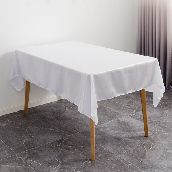 Blank blank rektangulär duk i enfärgad färg (vit 145 cm x 220 cm), Wa