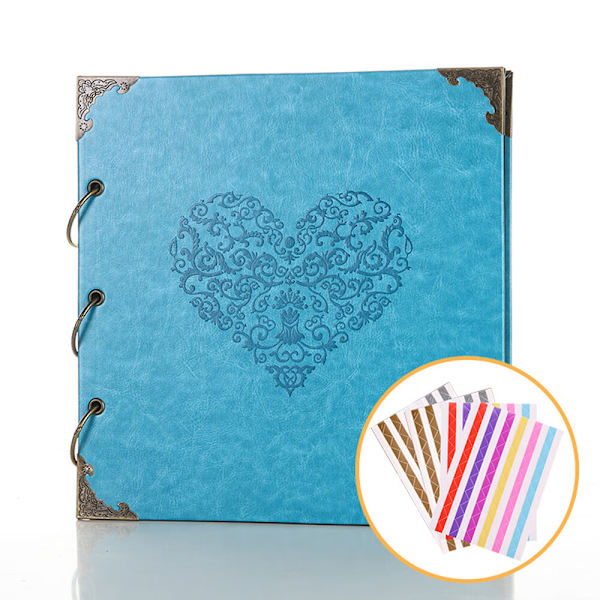 Fotoalbum DIY-skrapbok, 10x10 tommer 50 sider Vintage Leath