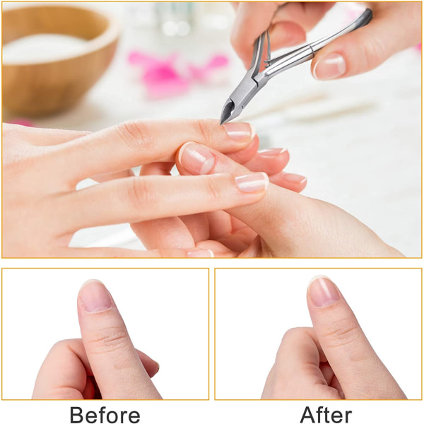 4 delar nagelbandsnypor med nagelbandsskjutare nagelfil och nagel