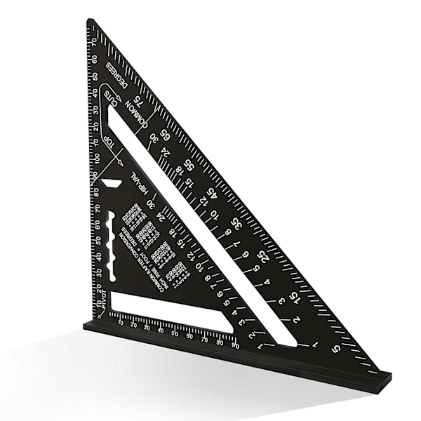 180 mm snickarhörn, aluminiumlegering triangellinjal