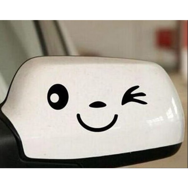 Roliga, söta och glada blinkande Smiley Face Car Mirror-klistermärken