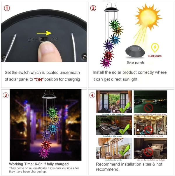LED-aurinkokello puutarhaan, terassille, ulkoilmakello moottorille