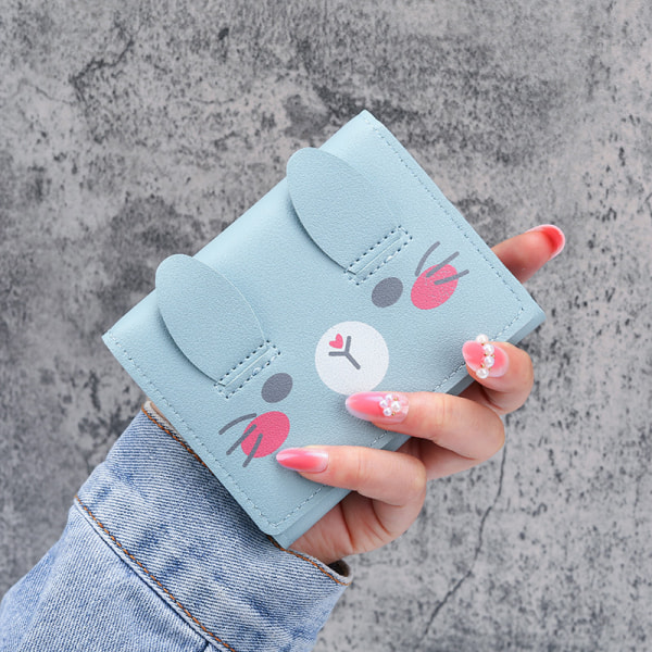 Uusi naisten sininen pieni lompakko, 11cm × 2cm × 8,5cm, lyhyt sekti