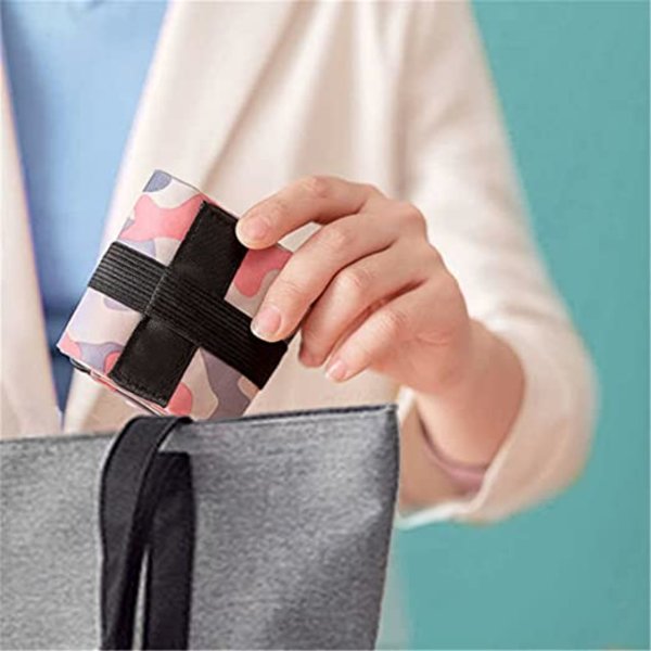 Taitettava ostoskassi (musta leopardin kuvio) - suuri