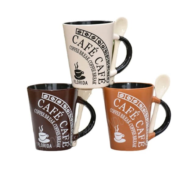 1 keramisk kaffekop, 350 ml, khaki