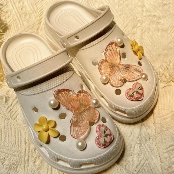 14 kpl 3D-perhoskenkä sandaalit koristeet, kenkäkorut, söpö