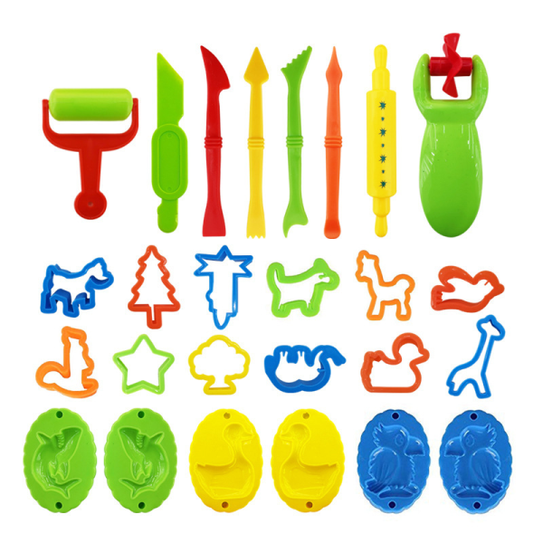 Barnpresent 26 stycken Färgglada modelleringslera verktyg - plast
