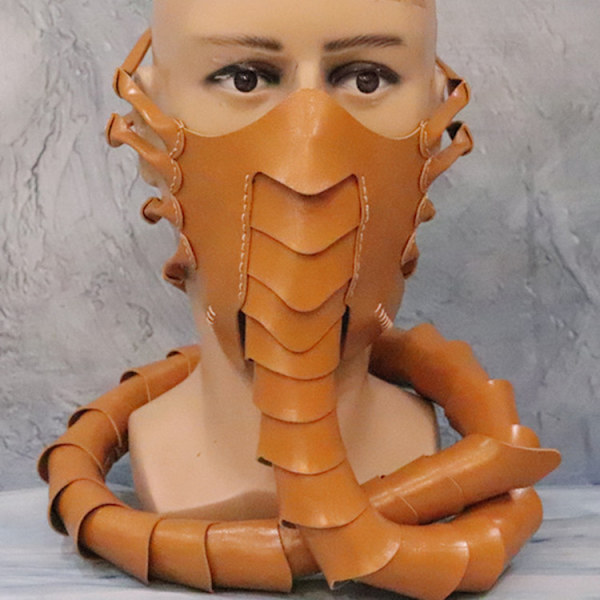 Ansiktsmask med skorpion för Halloween, skräck, utomjording
