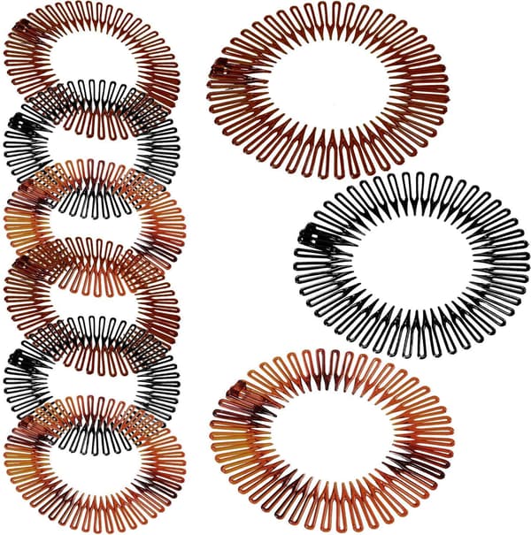 9 stycken full cirkulär stretch kam flexibel plast cirkel kam