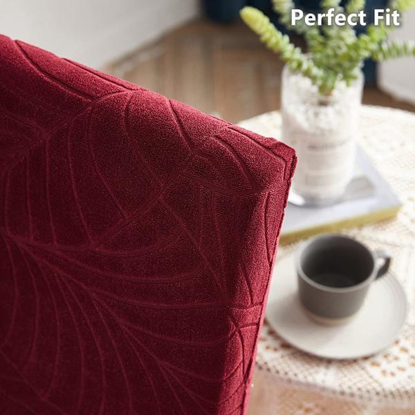 Burgundinpunainen, 2 kpl ruokailutuolin päällinen, joustava tuolinpäällinen, Universa