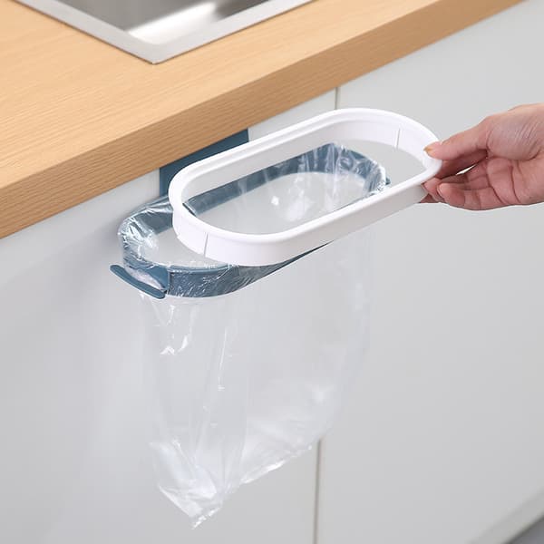 Blå bærbar plastpose til kjøkkenavfall, kroklagring