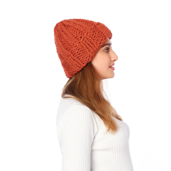 Naisten talvinen lämmin neulottu hattu yksivärinen cap lämmin e