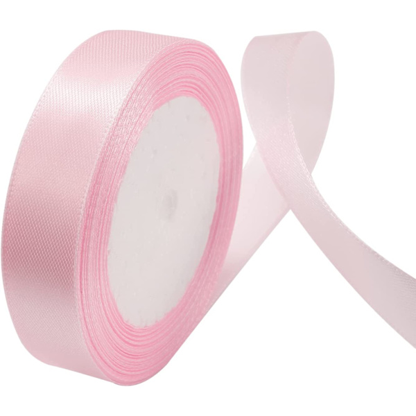 Rosa satängband, 4 cm 22 m dubbelsidigt polyester satängband D