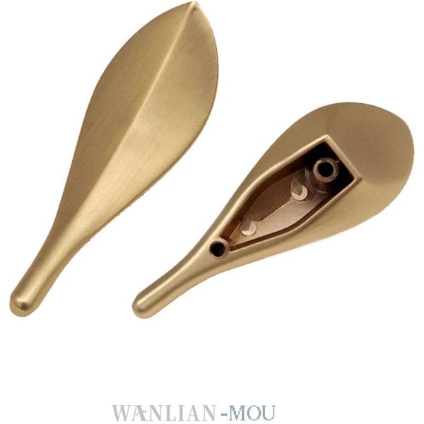 Set med 6 dørhåndtak i gullbladform Art Deco-stil skap Cu