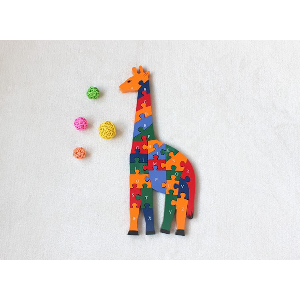 Trägiraff alfabetsblock och nummerblock pussel 4