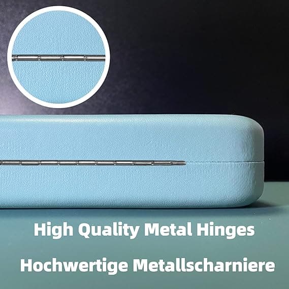 PCS (Blå) Hard Glasses Case, PU Leather Glasses Box, Portable Prot