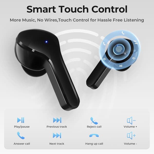 Trådløse ørepropper Bluetooth-hodetelefoner, støyreduserende Bluetooth-ørepropper med LED-display ladeetui