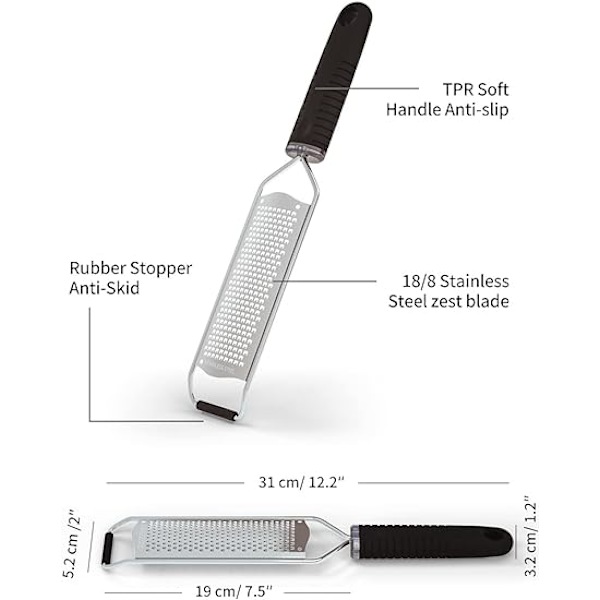Manuell ostjern og sitruszester Premium Classic Sharp Stainl