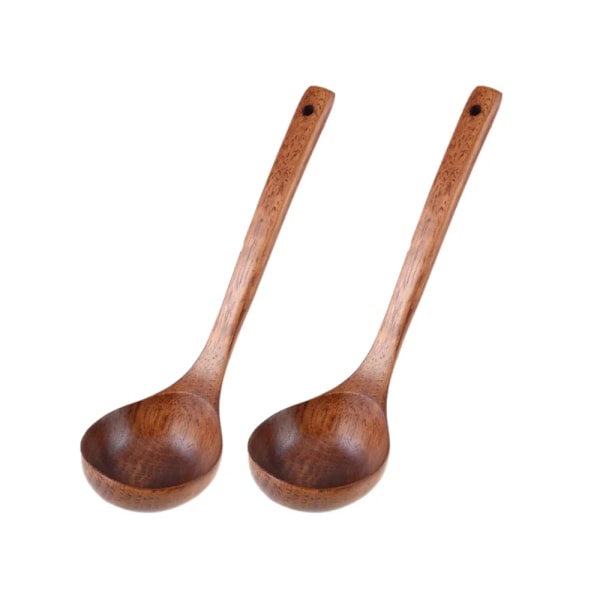 Träslev Rak Handtag Trä Soppslev - Brun - 2-pack