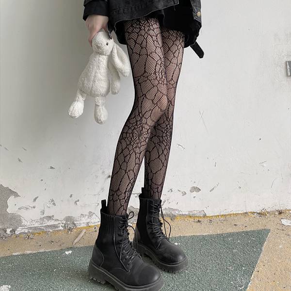 Halloween Dame Strømpebukser Edderkop Net Bodysuit Heks Fancy Dres