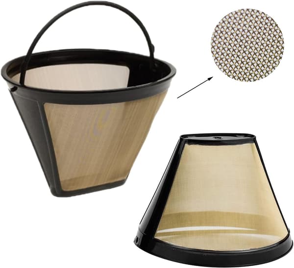 2 st permanenta kaffefilter, rostfritt stålfilter, guld S