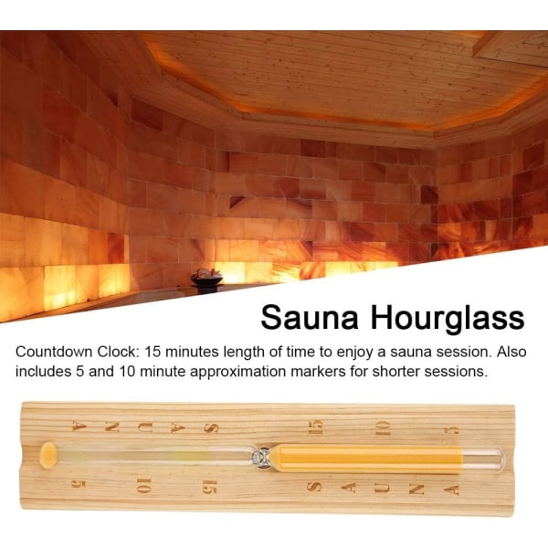 Sauna Timeglas 15 Minutter, Sand Timer Ur Nedtælling Timeglas