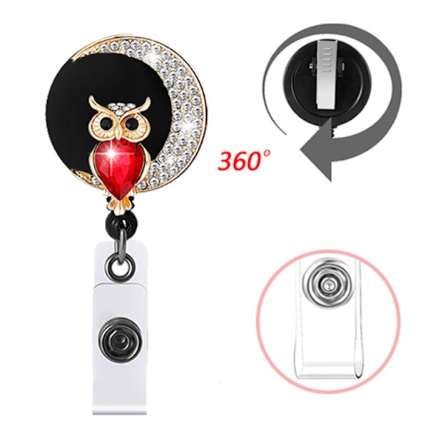 2-pack Retractable Badge Holder Scroll, Adorable Handmade Shiny