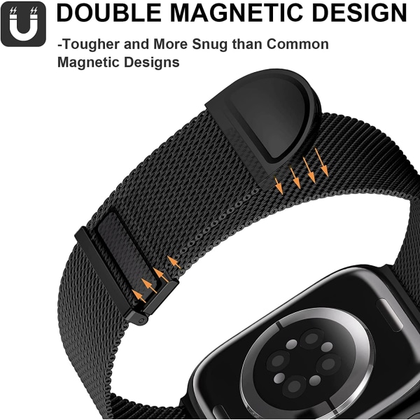 Svart armband kompatibel med Apple Watch-armband 38/40/41mm för kvinnor och män