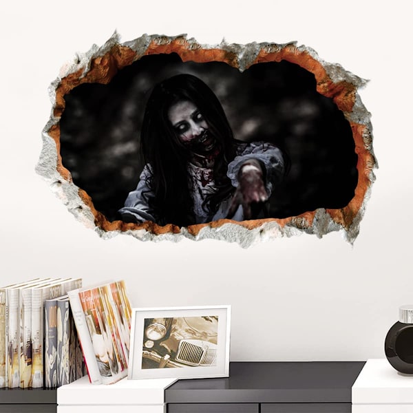 3D Halloween-seinätarrat Naispuolinen aave Halloween-seinätarrat, H