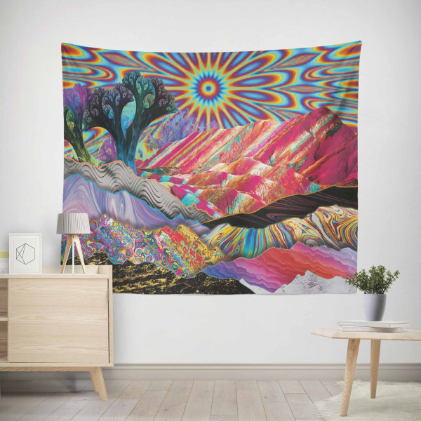 Sun Tapestry Seinäverhoilu Psykedeeliset Trippy Mountain Tapes