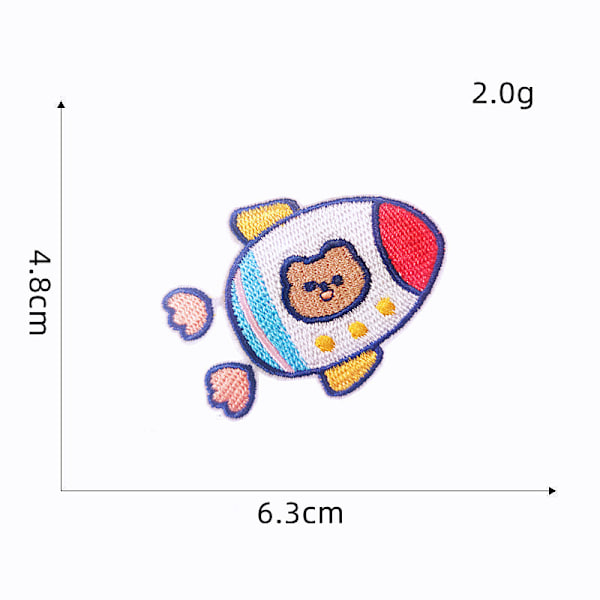 Planet Astronaut Broderi Mærkat (12stk)