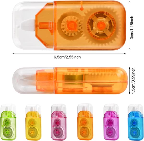 Rainbow-12PCS korrigeringstejp, 4m x 5mm vit korrigeringstejp för
