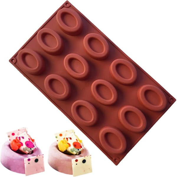 Silikonform for muffins, cupcakes og gelé - Mini ovale donuts,