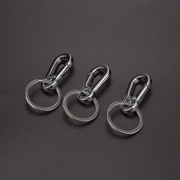 3-pack metallkarbinhake nyckelring nyckelring kedja