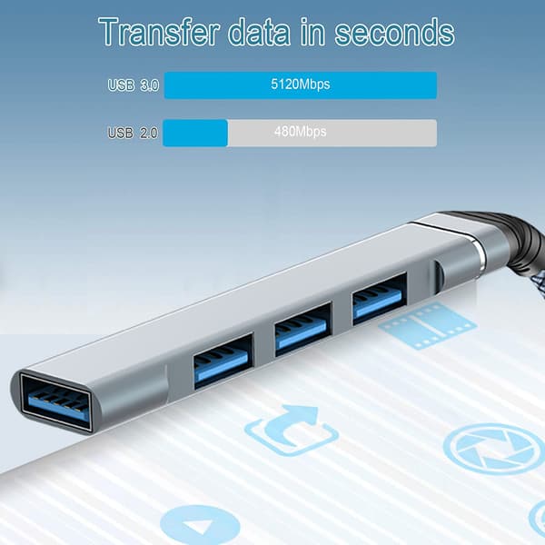 Type-C bærbar konverter Dock en dra fire Splitter USB 3.0