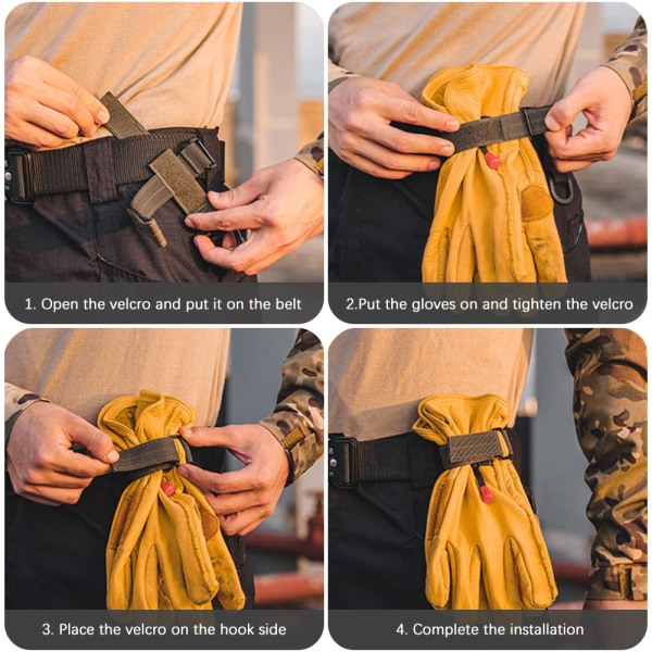 2 stk Justerbart hanskeholderbelte, hanskeklemmer med borrelås Carabi 9ad0  | Fyndiq