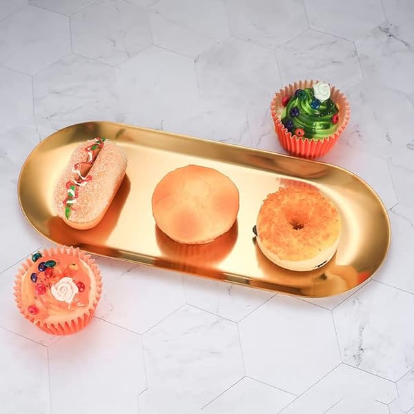 30 * 12 cm, Guld Opbevaringsbakke, Rustfrit Stål Serveringsbakker, C