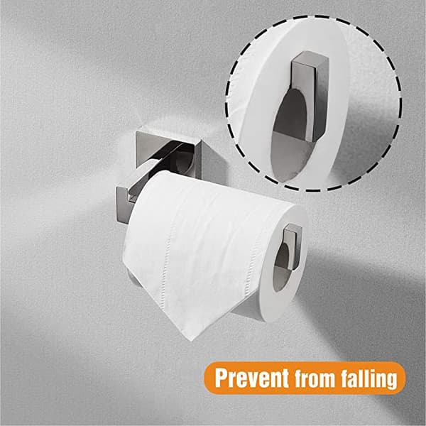 1 stk. Sølvfarvet poleret toiletpapirholder, rustfrit stål
