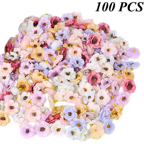 Kunstige blomster 100 stk (tilfeldige farger) Kunstige blomster 3 cm