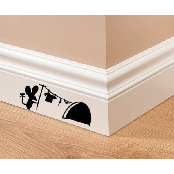 Mouse Hole Wall Art Sticker Tvätt Vinyl Dekal Möss Hem Skirti