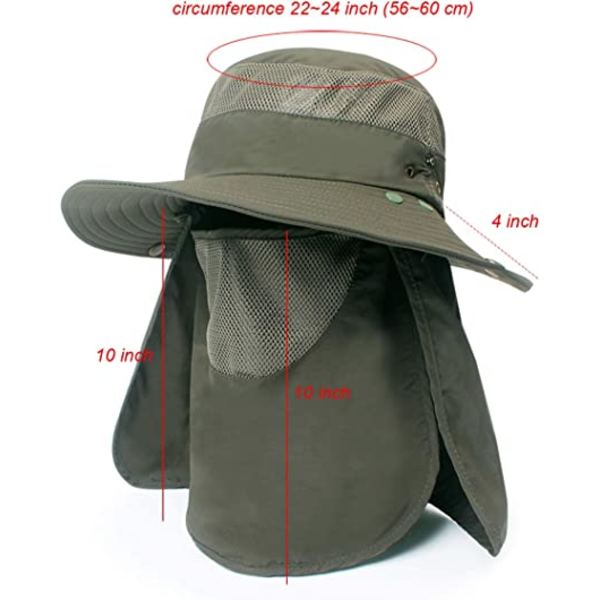 Unisex bredbremmet solhatt for fotturer, strand, fiske,