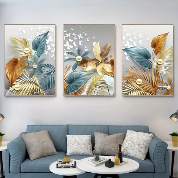Stue dekormaleri 30*40*3-Gylden sommerfugl, Hotel r