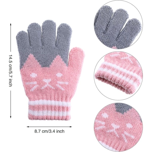 2 par barnvantar vinterhandskar helfinger stickade handskar varma S