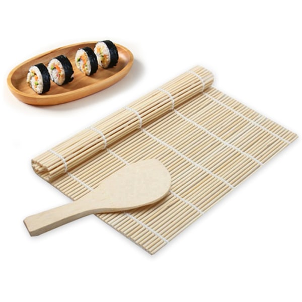 2 pakke naturlige bambus sushiruller for å lage sushi 9,4 x 9,4