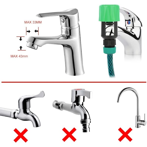 Universal köks- och trädgårdsslangkranadapter